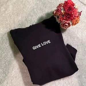 NWOT $98 Spiritual Gangster | Give Love | Raw Hem Loose Threads Hoodie